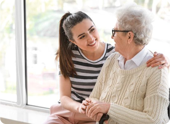 Senior with companion