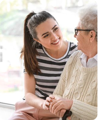 Senior with companion