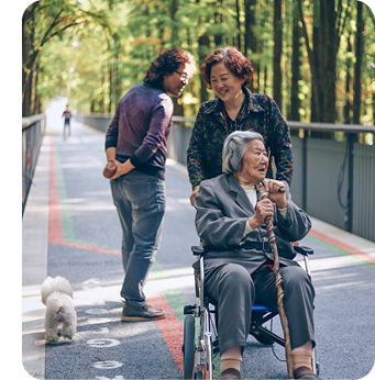 Senior with companion