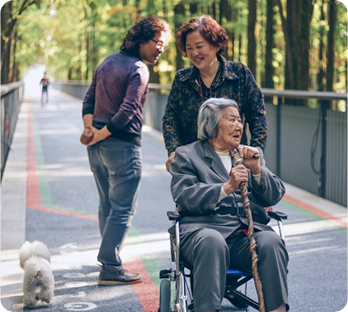 Senior with companion