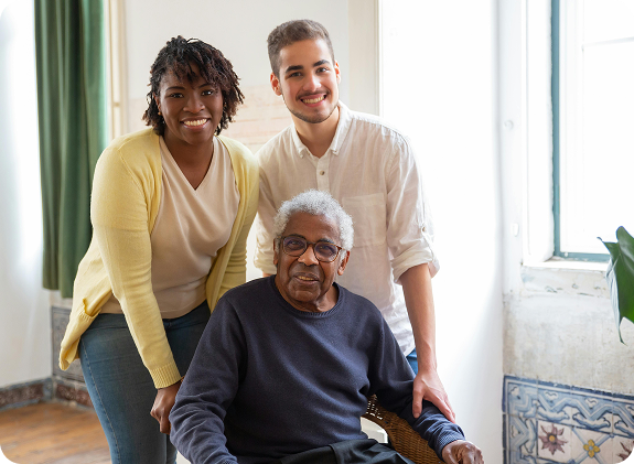 Senior with companion