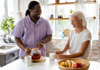 Senior with companion