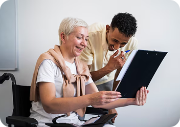 Senior with companion