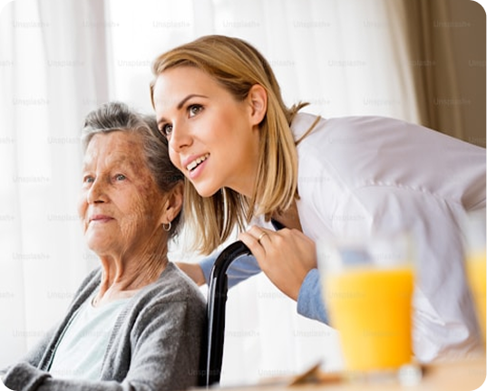 Senior with companion