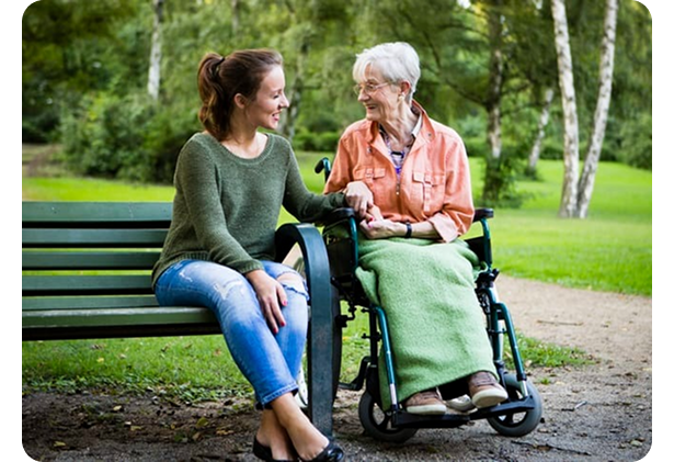 Senior with companion