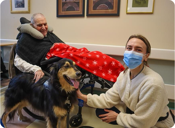 Senior with companion