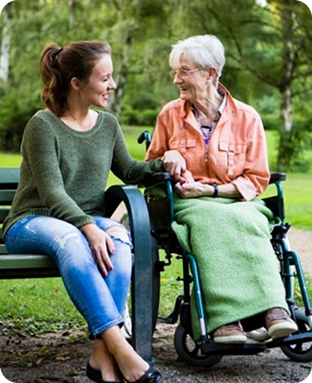 Senior with companion