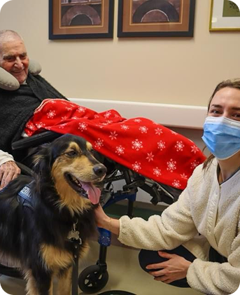 Senior with companion