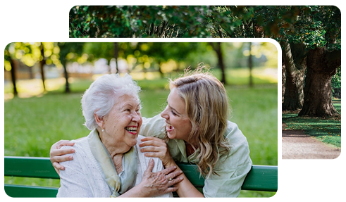 Senior enjoying companionship